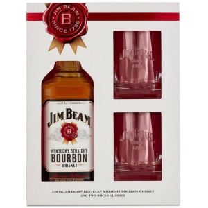 Jim Beam Bourbon Gift Set 750ml