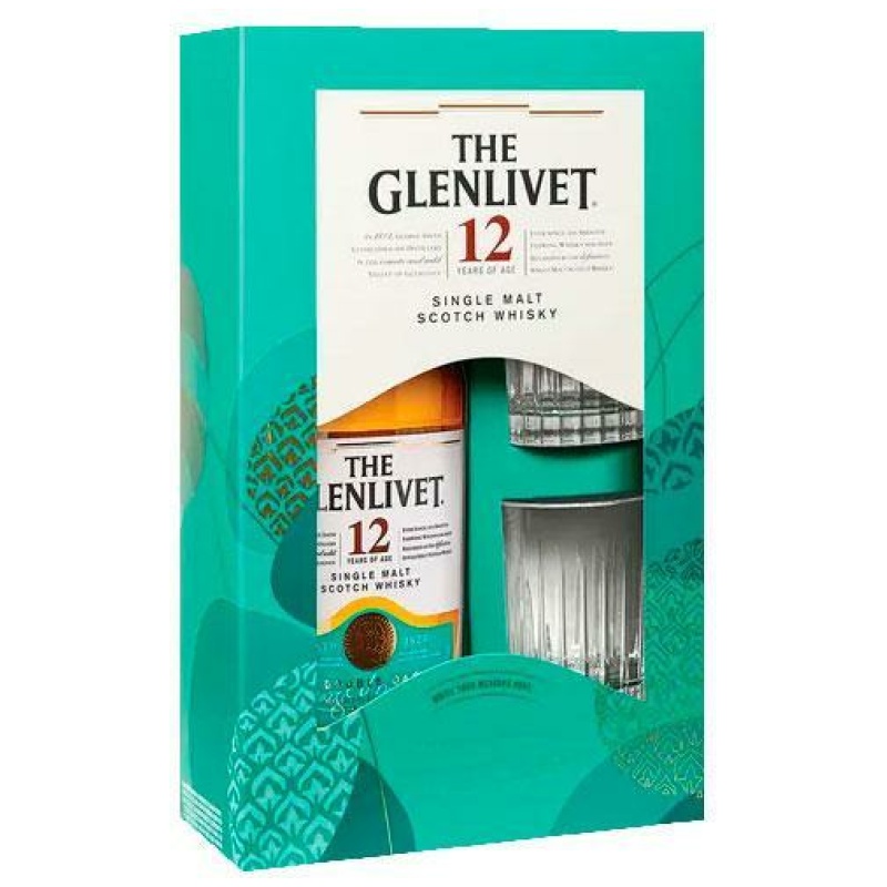 The Glenlivet Single Malt Scotch 12Yr w/2 Glasses Pack