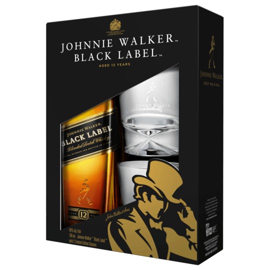 Johnnie Walker Black Gift Set 750ml